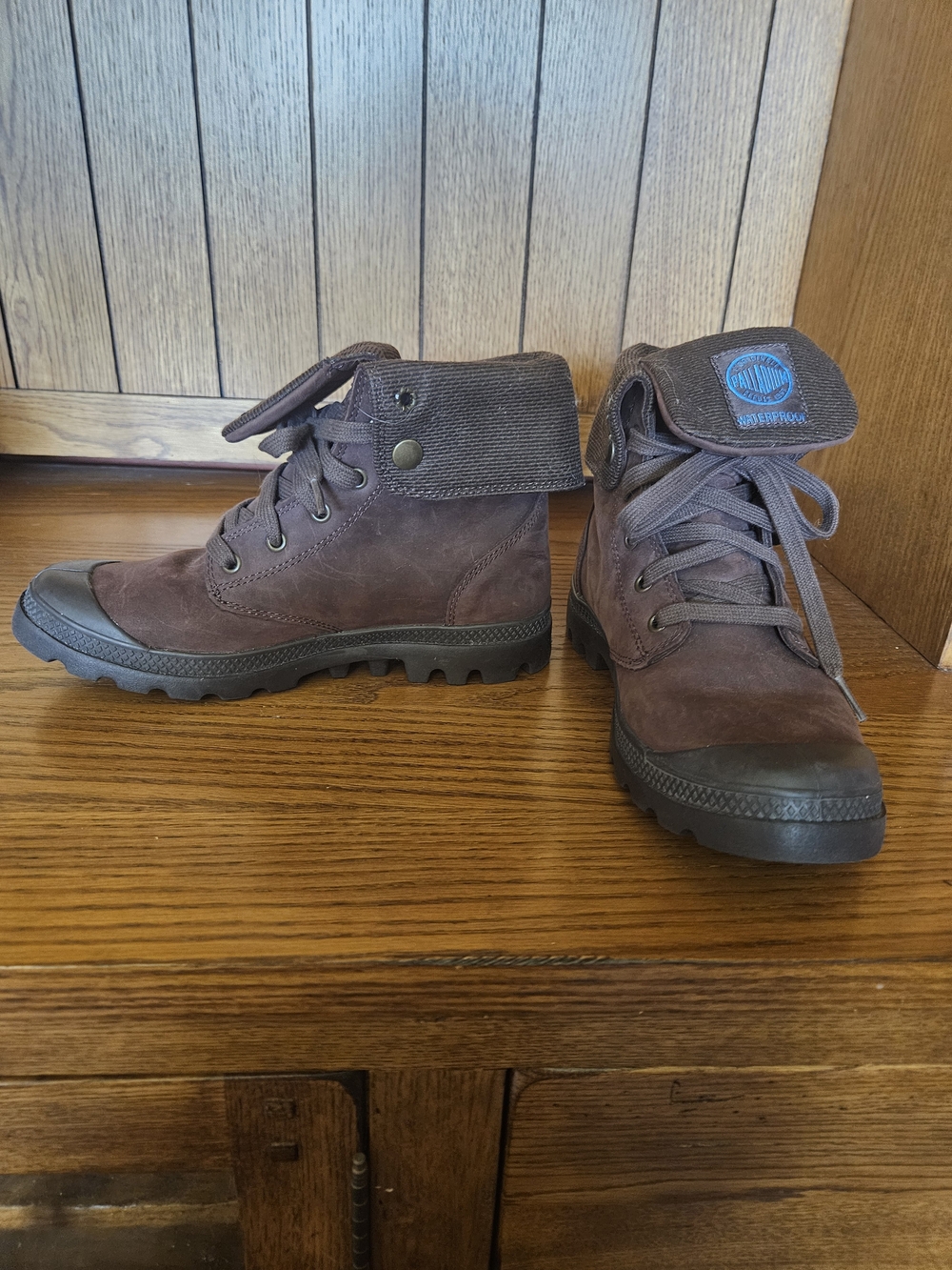 Palladium Women's Brown Fold-Down Leather Boots